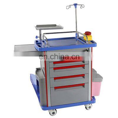 Factory Price Hospital ABSMedical Nursing Cart Emergency Trolley for Hospital