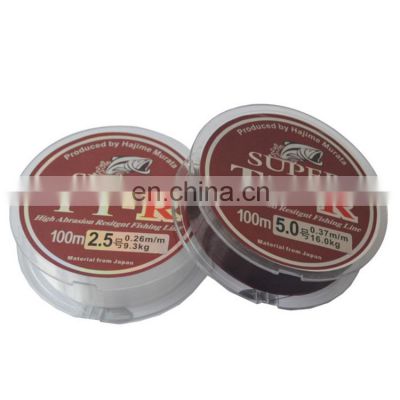 In Stock Super Strong 100m carbon & nylon 100% fluorocarbon fishing line Monofilament Nylon Fishing Line