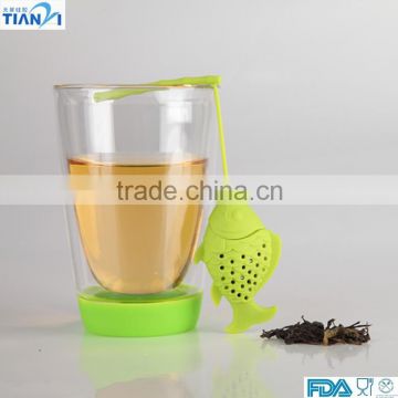 2015 Newest Design Infusers Fishing Shape Silicone Tea Infuser FDA/LFGB Food Grade Silicone Tea Infusers