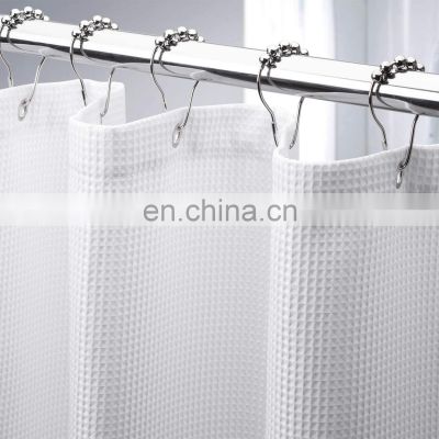 Amazon Best Selling Luxury Plain Jacquard Waffle Weave Polyester Shower Curtains