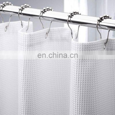 Amazon Best Selling Luxury Plain Jacquard Waffle Weave Polyester Shower Curtains