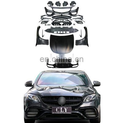 Ukiss E63 Car Bumpers For 2017-2019 Mercedes E class W213 Facelift E63S 1:1 AMG Wide Bodykits Fenders Hood Diffuser Exhaust Pipe