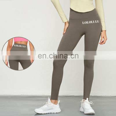 High Waist Anti-Rolling Fitness Yoga Leggings Custom Logo Gym Sweat-Wicking Pants 80%Nylon 20%Spandex