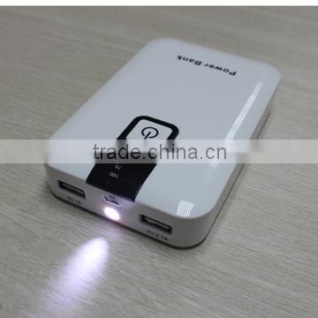 Dual output mobile phone power bank with led indicator MP019