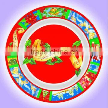 Round shape christmas salad plates