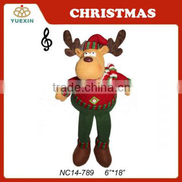 Electric Christmas reindeer sitting decoration with music and dance
