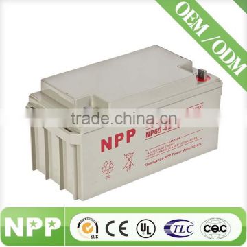 12v65ah hot sale lead acid China factory rechargable battery for telecom