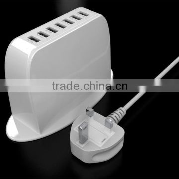 Hot Selling 5V 9.5A Output USB Charger 7 Port USB Available US/UK/EU Standard