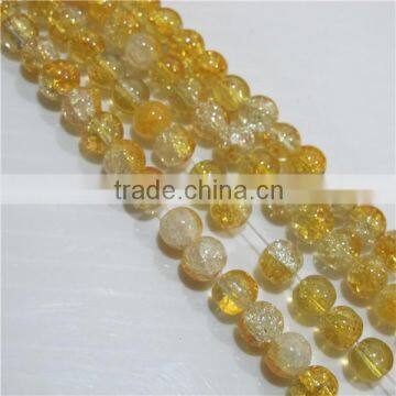 8mm round double color crackle glass bead RGB009#