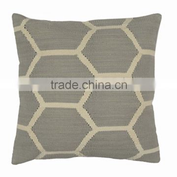 Natural Fibres Geometrical Pattern Cushion Cover