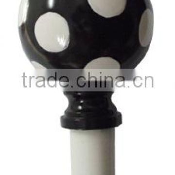 Great Creator Hand Painted Dotted Ball Kids Curtain Rods, White Children Curtain Rods