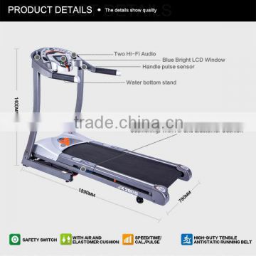 High quality Folding motorized fitness treadmill with MP3 for sale / homemade treadmill