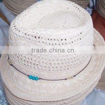 paper straw trilby hat