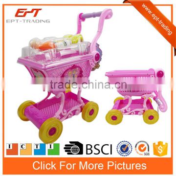Children supermarket shopping cart toys trolley toy play set