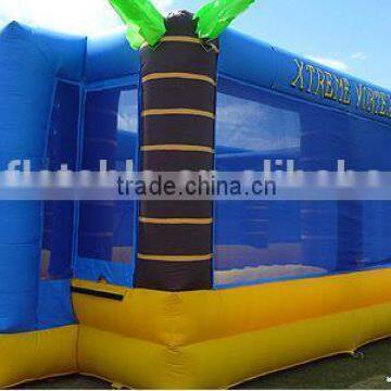 palm tree inflatable volleyball court