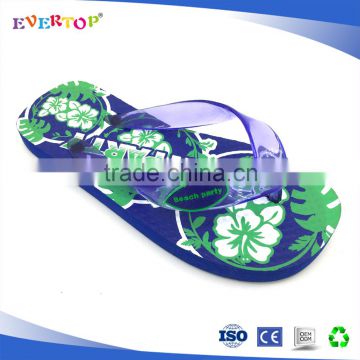 New arrival royal blue printed pe sole kids personalized flip flop
