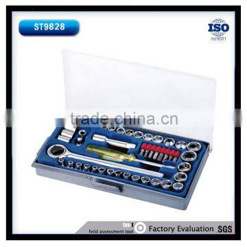 50pcs 1/4'' and 3/8'' Ratchet Wrench Socket Tool Set