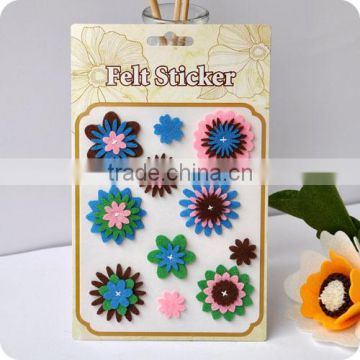 adhesive felt sticker, 3d sticker , handmade felt sticker, scrapbooking sticker, layered sticker , flower felt sticker
