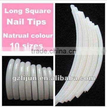 G1-009 NATURE salon nails ,square salon nails ,long nails .