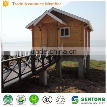 Single Floor Prefabricated Wooden House with Verrander for Resort ST-WH03