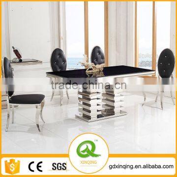 Stainless Steel Dining Table Modern Dining Table Tempered Glass Dining Table