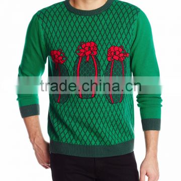 Men Green Sweater 3gifts Pattern Christmas Jumpers