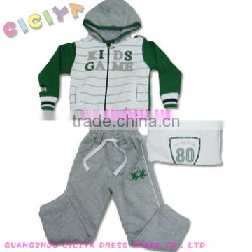 Boy's design pajamas winter fleece clothing sets 3pcs
