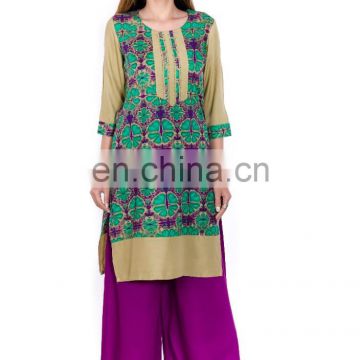 100% Viscose made designer woman Kurtis in Whole prices with beautiful colors Manufacturer