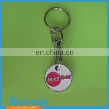 Promotional Gifts Custom Ad Logo Metal Shopping Trolley Coin keyrings