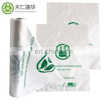 Hight quantity Supermarket HDPE Biodegradable Flat Bottom Shopping transparent Plastic Bag Roll For Food