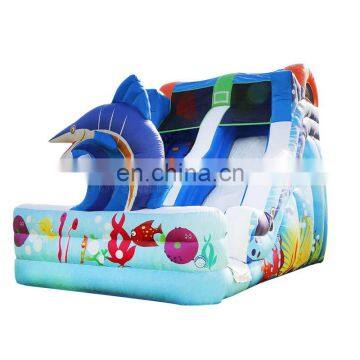 Big Size Marlin Fish Inflatable Dry Slide For Children
