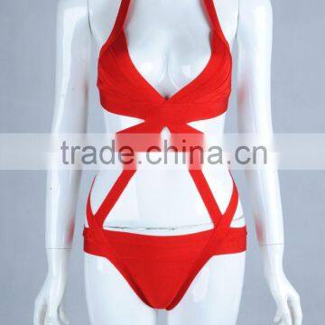 2015 best seller top quality summer pink red black blue Bikini Women Fashion Sey Bandage Swimsuit Swimwear Beachwear