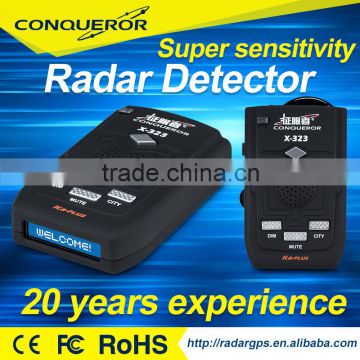 Car Anti-Police Radar Detector 360 Protect Defense Laser Detection, Support Russian & English(Dark Blue)