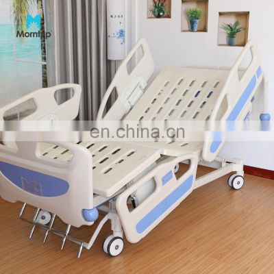 Good Price ICU Medical Patient Room Furniture 4 Cranks Hand-operated Five Functions Hospital Beds on Sales