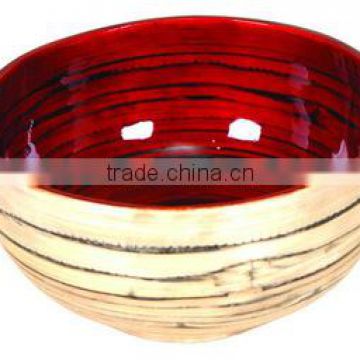 High quality best selling eco friendly Red Oil Interior Bamboo Bowl from Viet Nam