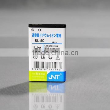 China 3.7V Long life mobile phone battery with dual IC 1100mAh for Nokia, BL-5C