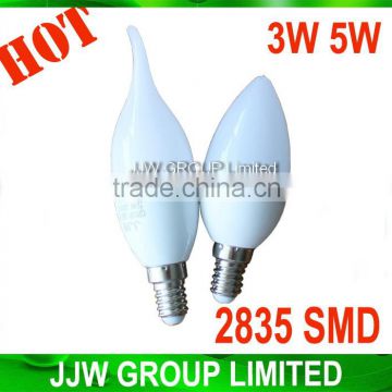 Plastic 15w candle lamp e14 frosted candle lamp with UL CUL SAA offer 2835 SMD AC85-265V 3W 6000k 6500k pure white