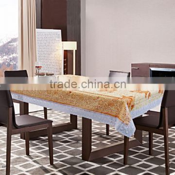 PVC tablecloth with lace border & flannel backing, waterproof & oilproof