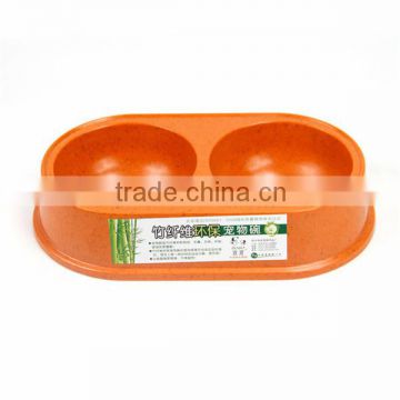The Eco-friendly bamboo fiber pet feeder bowl/pet double feeding bowl