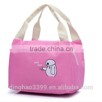 2016 new design cooler bag cute pattern cooler bag portable canvas lunch bag
