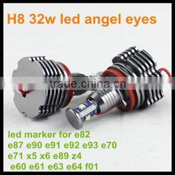 For BMW LED marker E92 H8 32W with fan LED angel eyes canbus LED headlight halo ring bulb for BMW E90 E91 E84 E63 E89 X1 Z4 M3