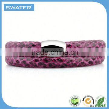 2016 Latest Selling Product Red Rose Bracelet Leather Jewelry