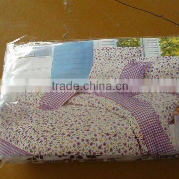 Stock 100%Polyester Peach Printed Bedding Set