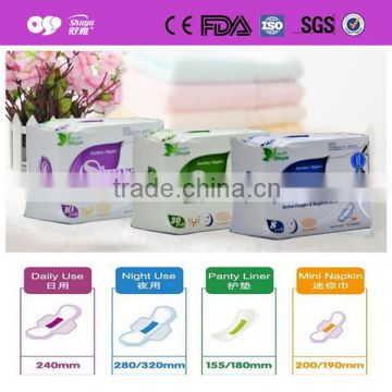 free sample brand name sanitary napkin with anion