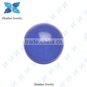 Synthetic blue glass round cabochon stone