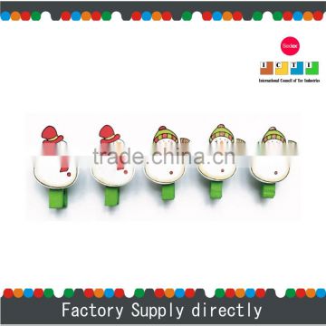 New Colorful Christmas Snowman Wooden Clip, Wood Craft Snowman Decoration
