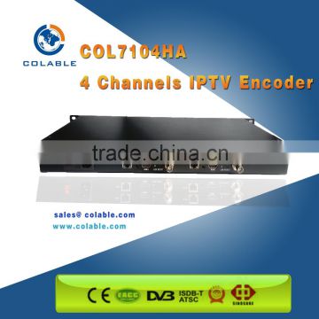 RTP/RTSP/HTTP/UDP/RTMP Encoder,4 Channels HD MI&AV IPTV Encoder h.264 COL7104HA