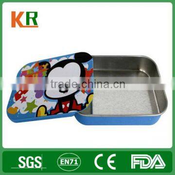 Square Cartoon Sliding Tin Boxes Packing