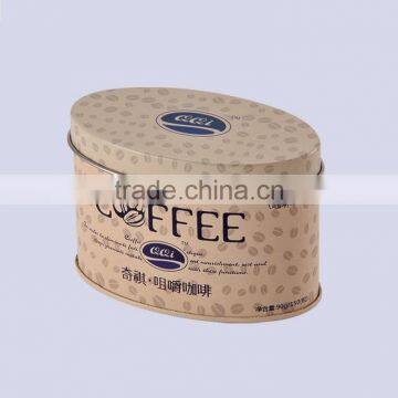 special oval tin box for coffee packaging