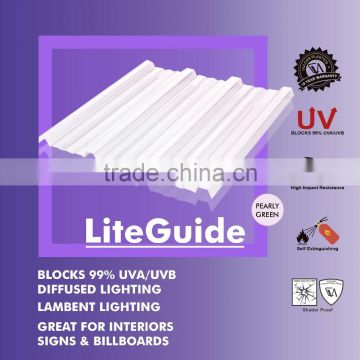 Light Guiding Polycarbonate Plastic Corrugated Roofing Sheet (LiteGuide TRIMDEK)